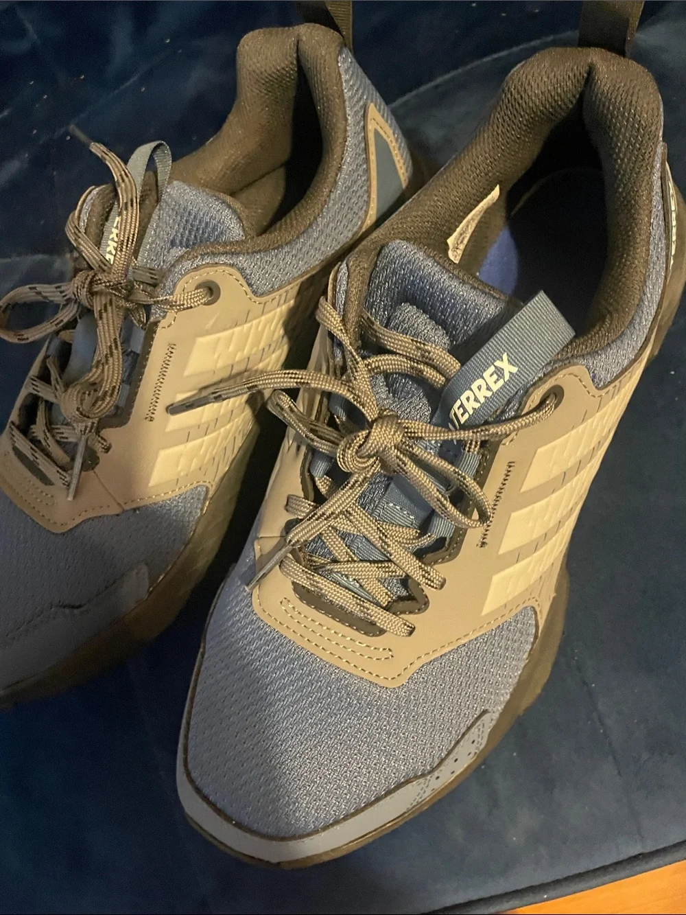 adidas Terrex Men's Blue and Brown Trail Sneakers